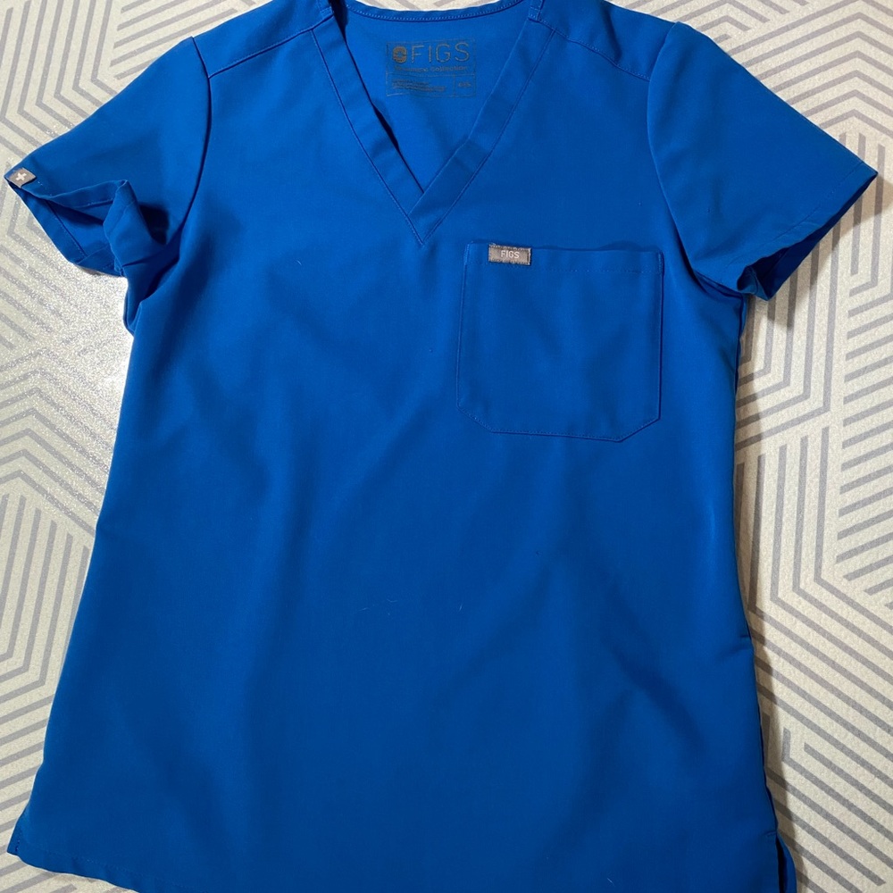 Figs Scrubs Royal Blue Catrina One Pocket Top XXS and Zamora Jogger Pant XXSP